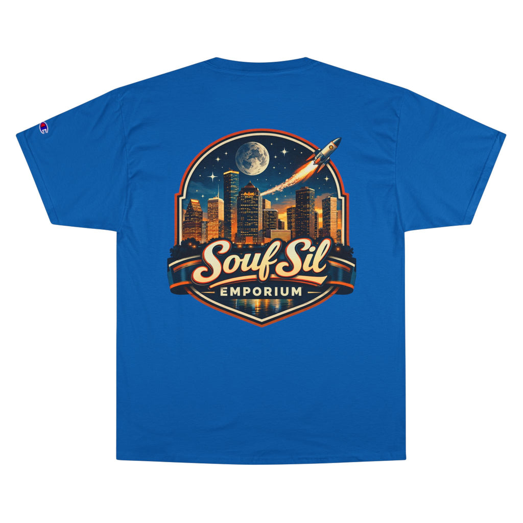 Champion T-Shirt — Retro Sci‑Fi 'Coast to Coast' & SoulSil Emporium Graphic Tee