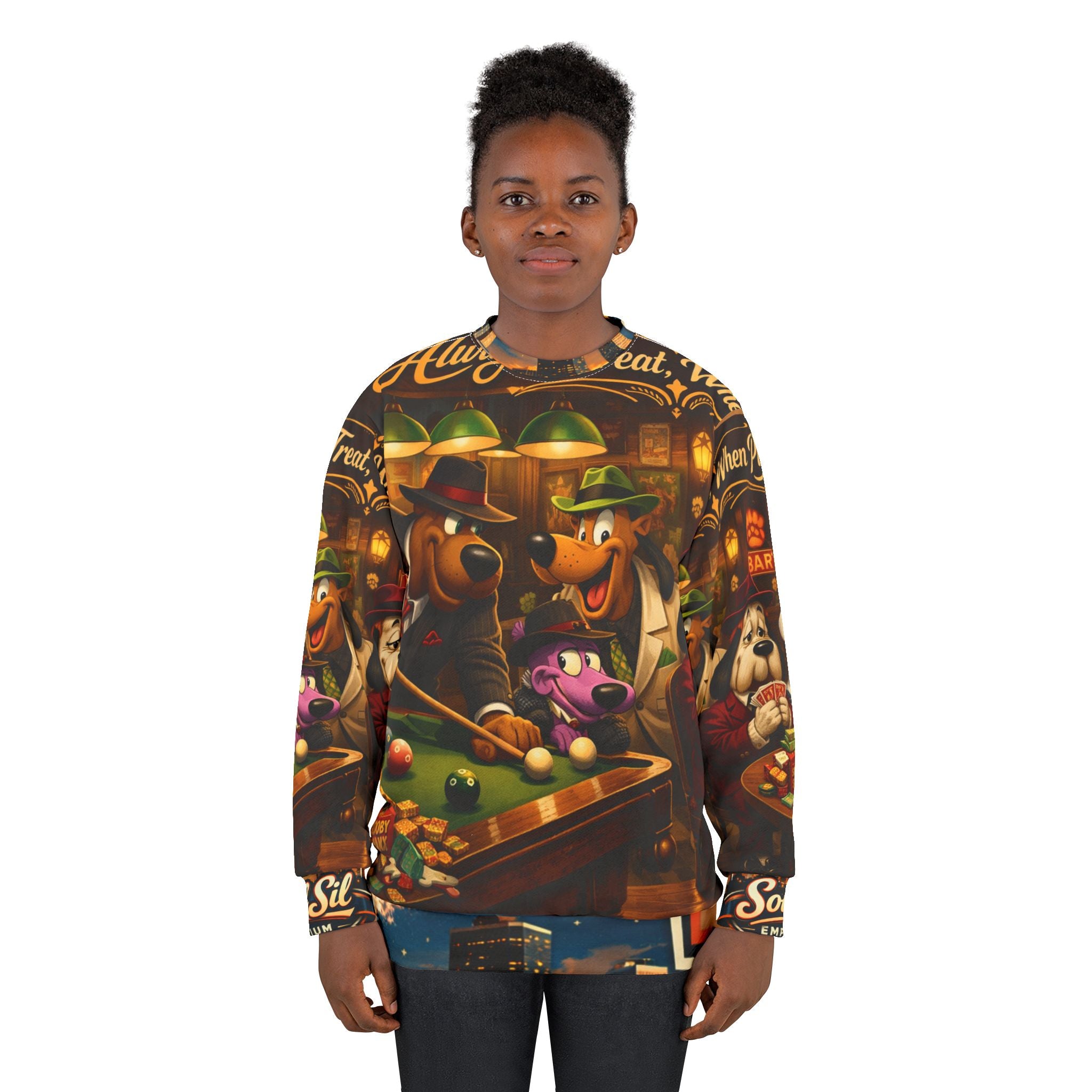 Always a Treat When Playas Meet -Over Print Sweatshirt