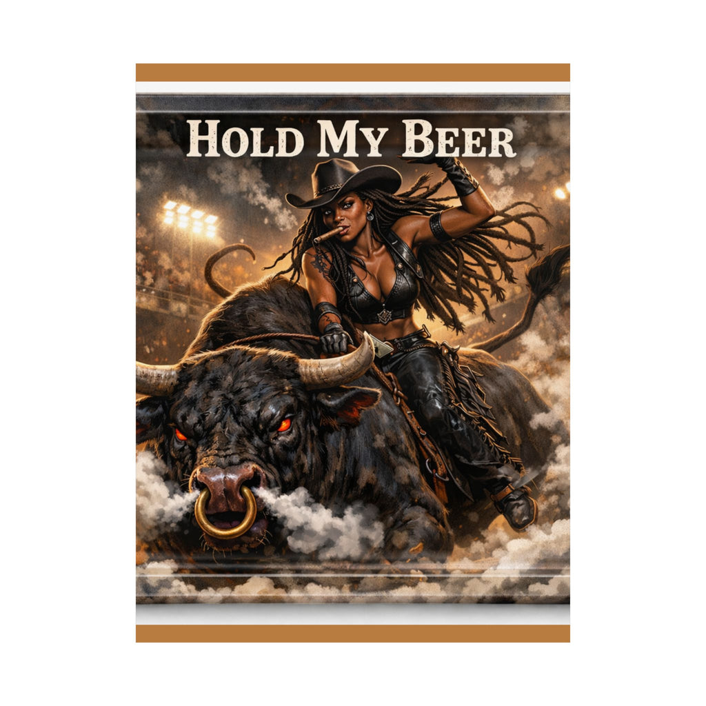 Hold My Beer Rodeo Cowgirl Poster | Matte Vertical Poster
