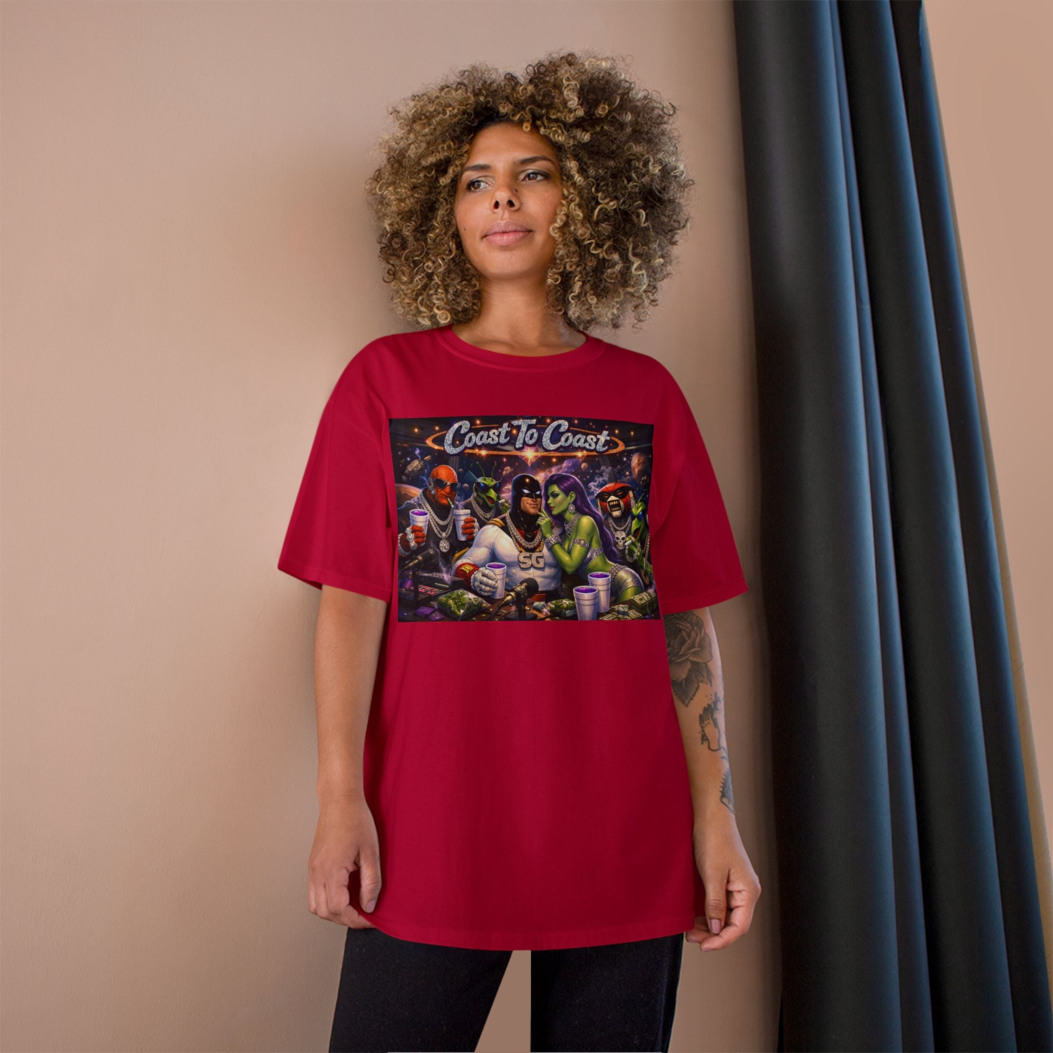 Champion T-Shirt — Retro Sci‑Fi 'Coast to Coast' & SoulSil Emporium Graphic Tee
