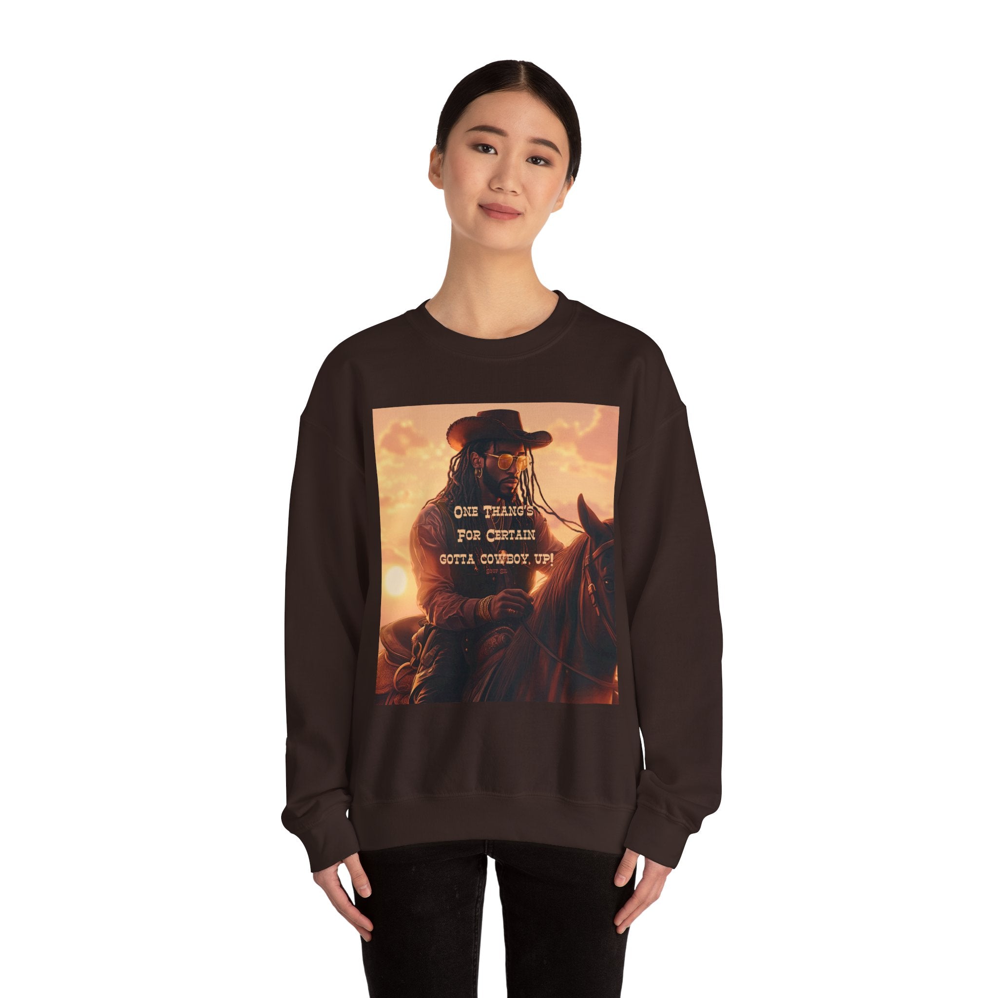 Cowboy Vibes Motivational Crewneck Sweatshirt - Unisex