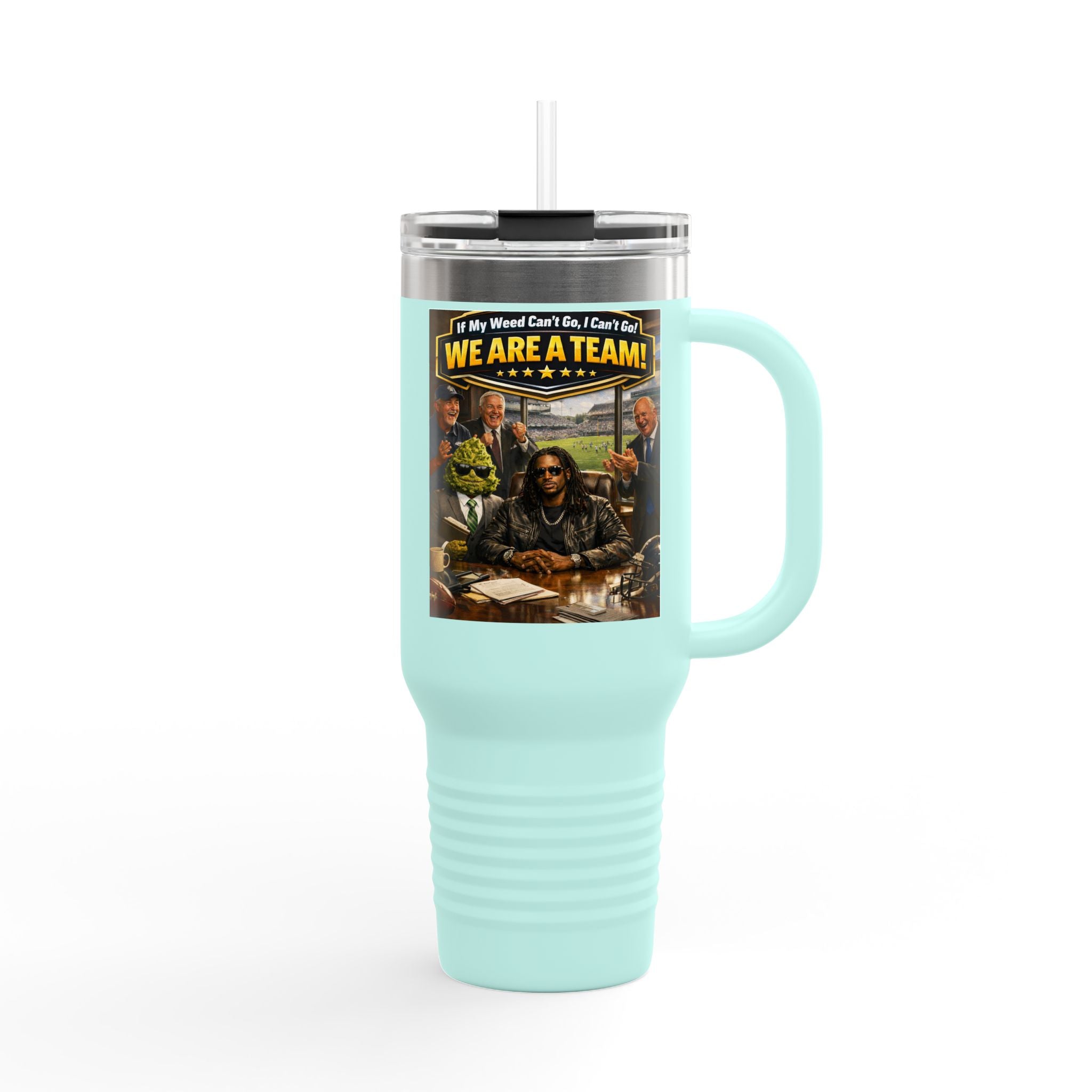 We Are A Team design 40oz Travel Mug | Teamwork Graphic