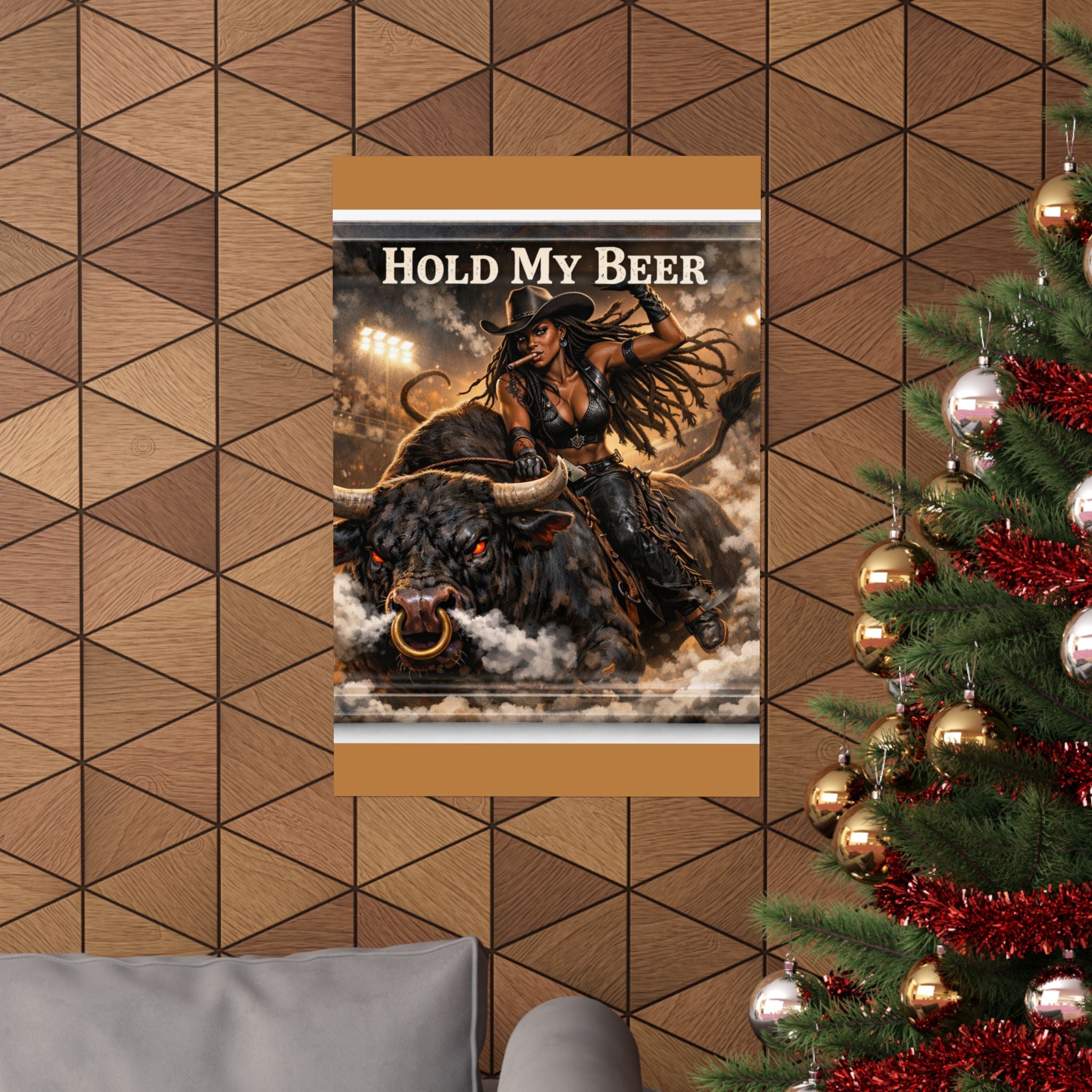 Hold My Beer Rodeo Cowgirl Poster | Matte Vertical Poster