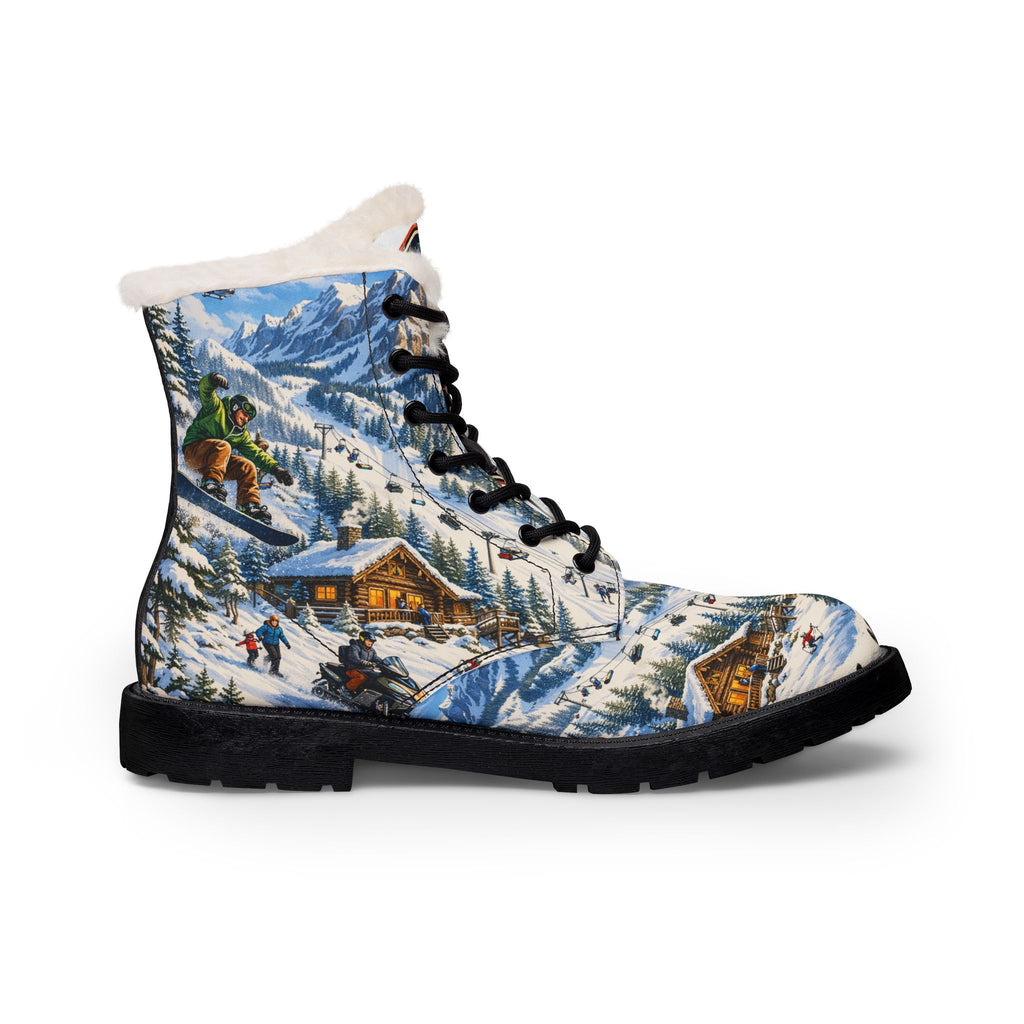 Winter Cabin Snow Boots — Men's Fur-Lined Leather Hiking Boots
