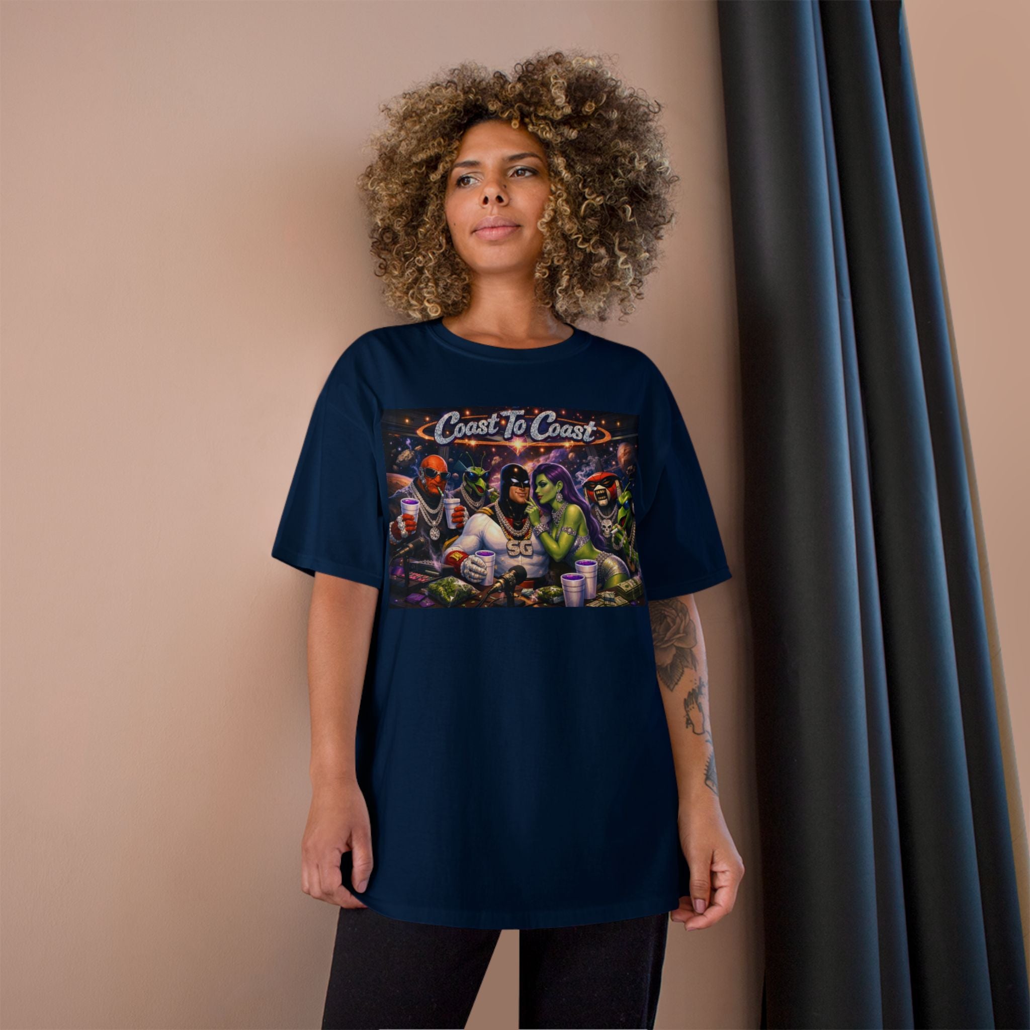 Champion T-Shirt — Retro Sci‑Fi 'Coast to Coast' & SoulSil Emporium Graphic Tee