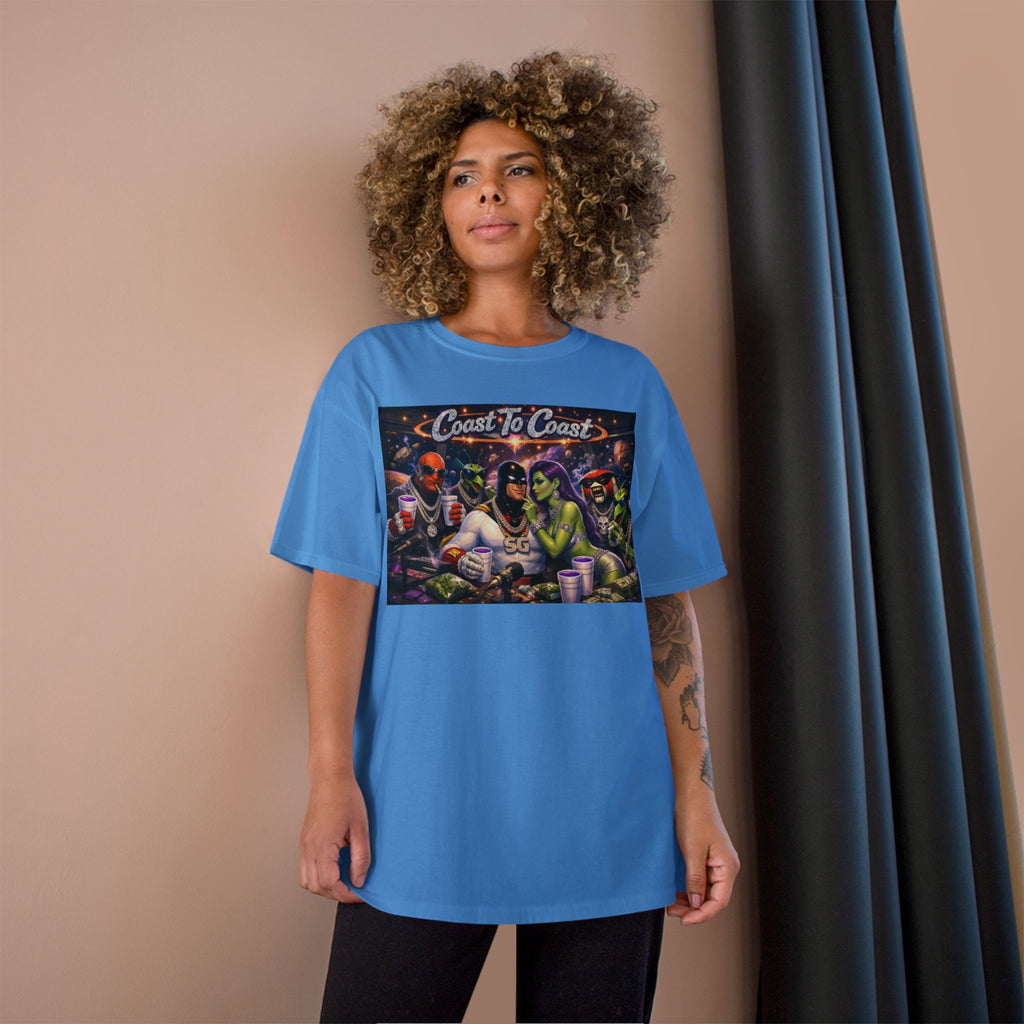 Champion T-Shirt — Retro Sci‑Fi 'Coast to Coast' & SoulSil Emporium Graphic Tee
