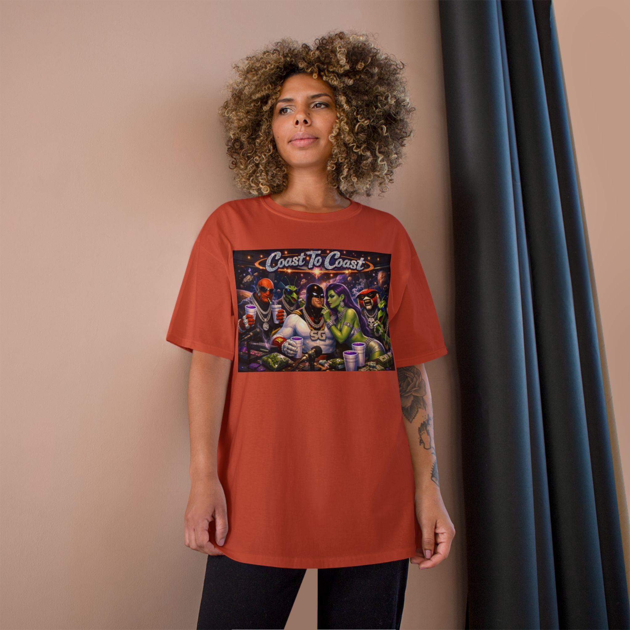 Champion T-Shirt — Retro Sci‑Fi 'Coast to Coast' & SoulSil Emporium Graphic Tee