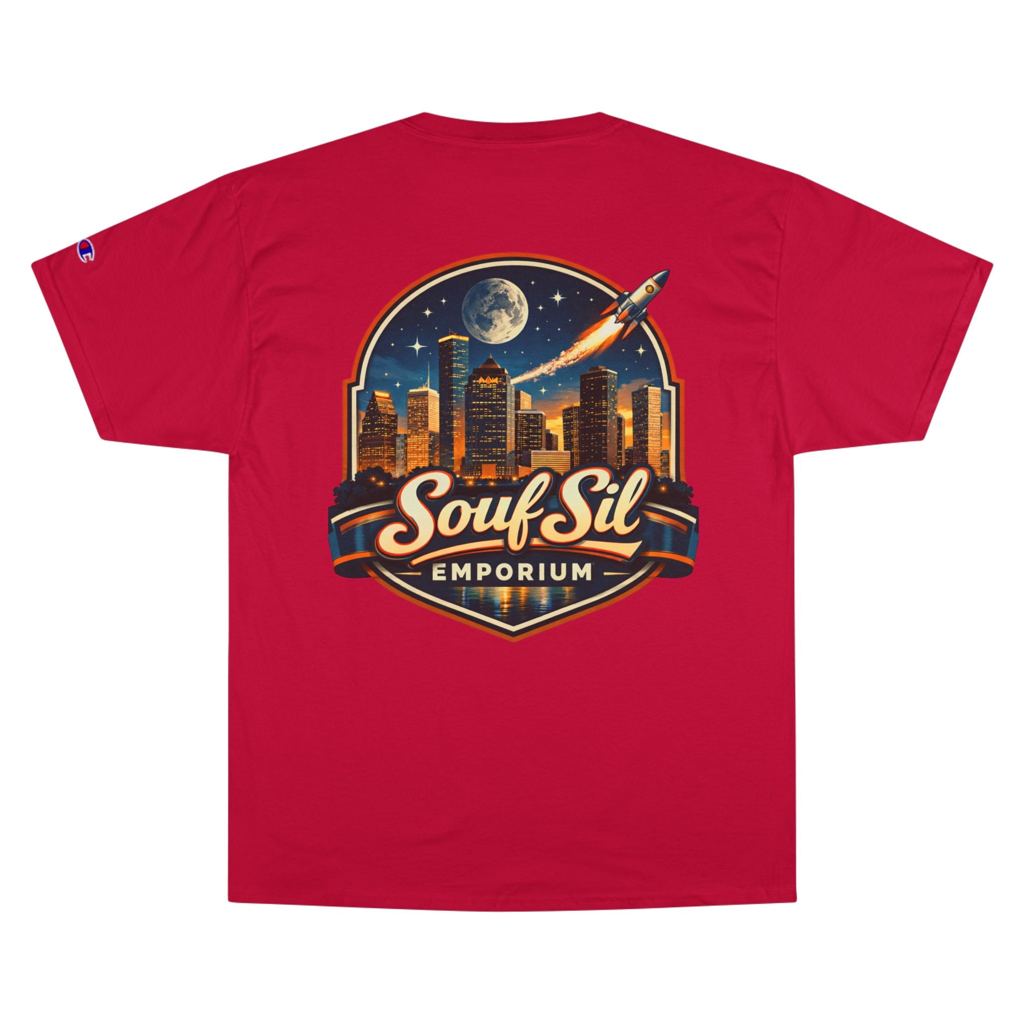 Champion T-Shirt — Retro Sci‑Fi 'Coast to Coast' & SoulSil Emporium Graphic Tee