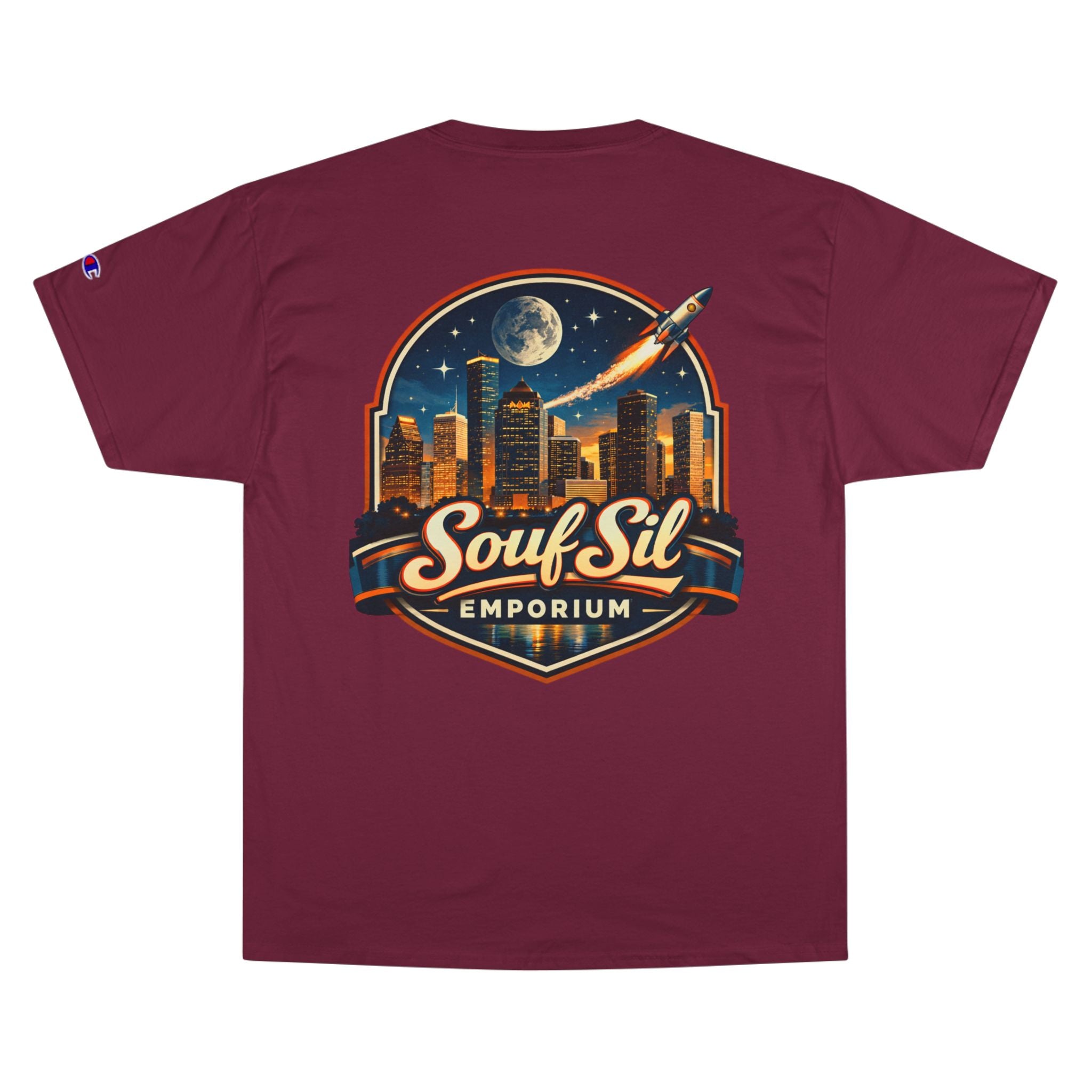 Champion T-Shirt — Retro Sci‑Fi 'Coast to Coast' & SoulSil Emporium Graphic Tee