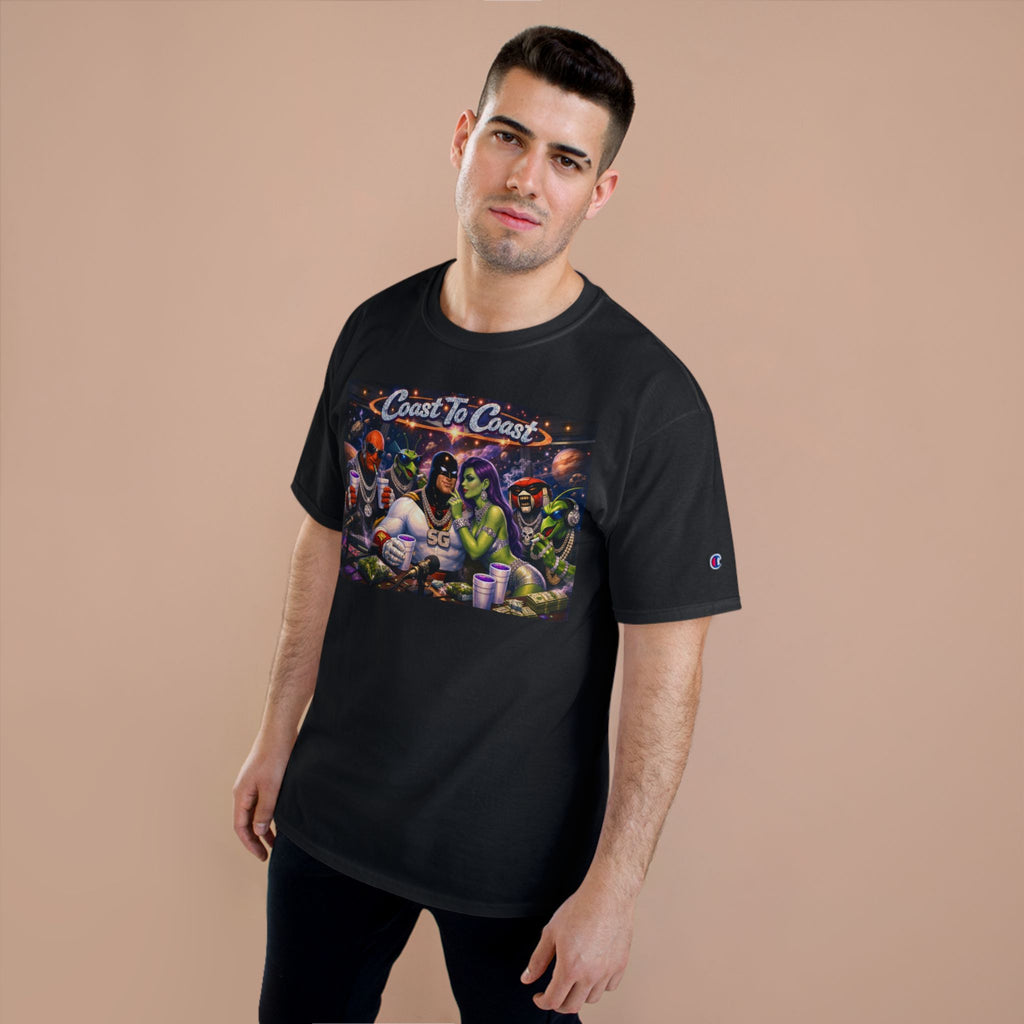 Champion T-Shirt — Retro Sci‑Fi 'Coast to Coast' & SoulSil Emporium Graphic Tee