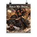 Hold My Beer Rodeo Cowgirl Poster | Matte Vertical Poster