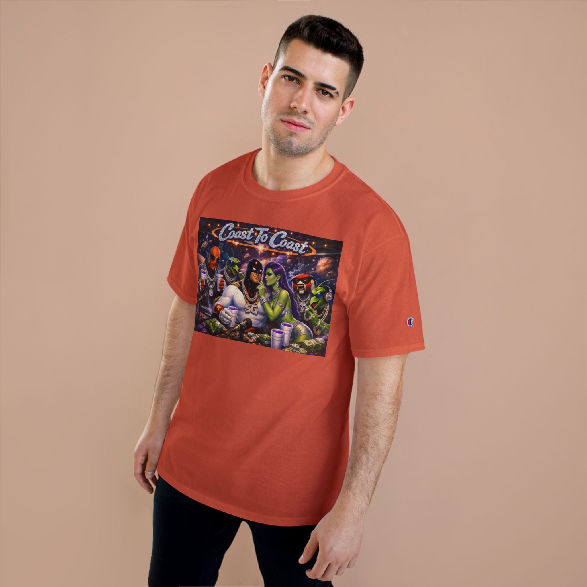Champion T-Shirt — Retro Sci‑Fi 'Coast to Coast' & SoulSil Emporium Graphic Tee