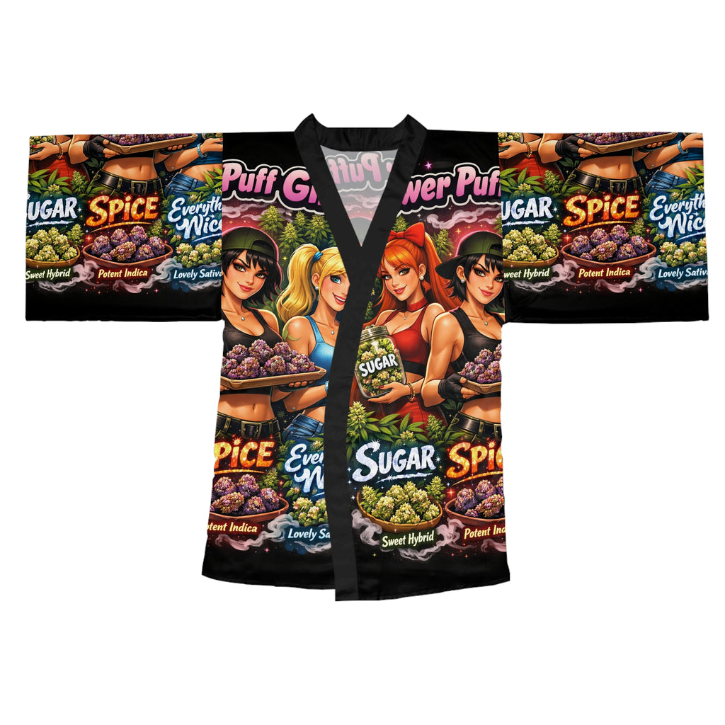Power Puff  Graphic Kimono Robe