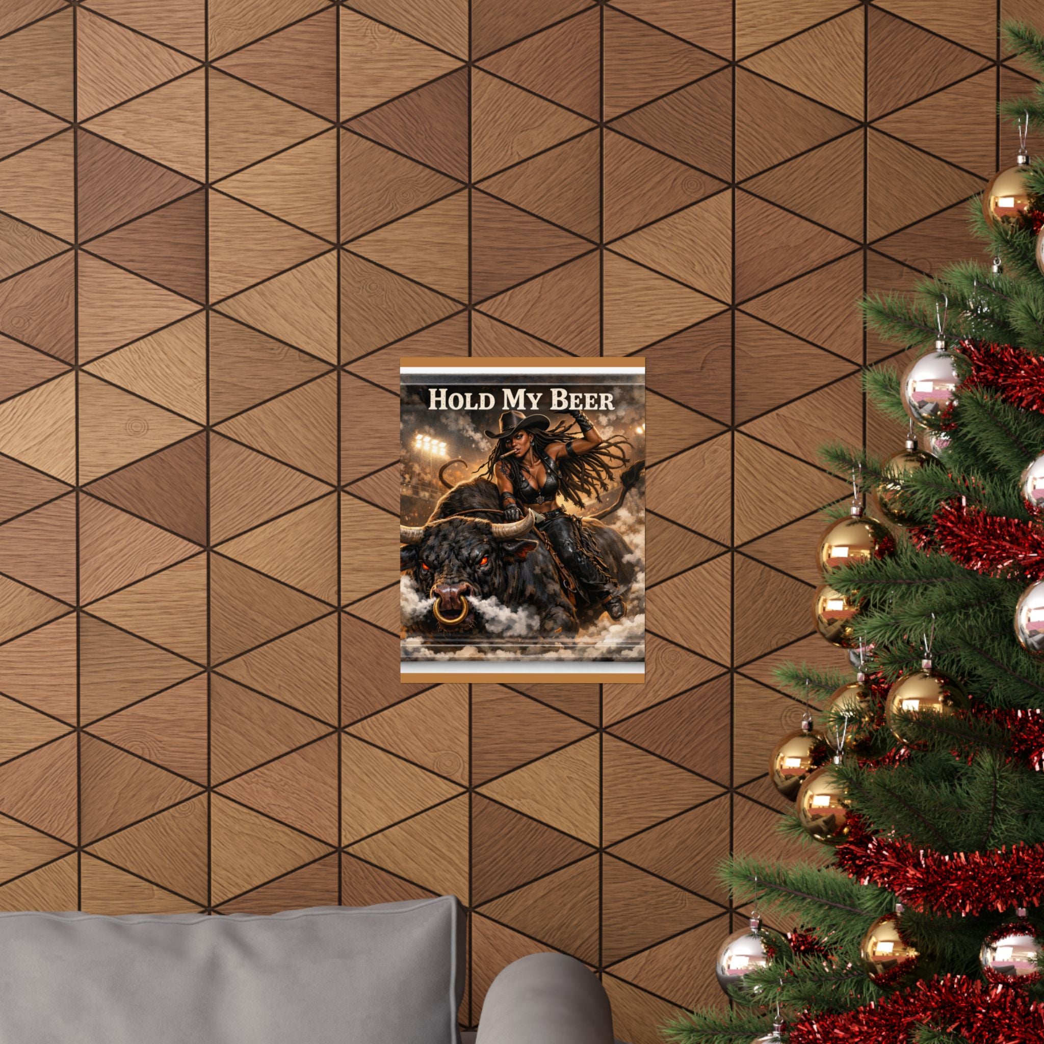 Hold My Beer Rodeo Cowgirl Poster | Matte Vertical Poster