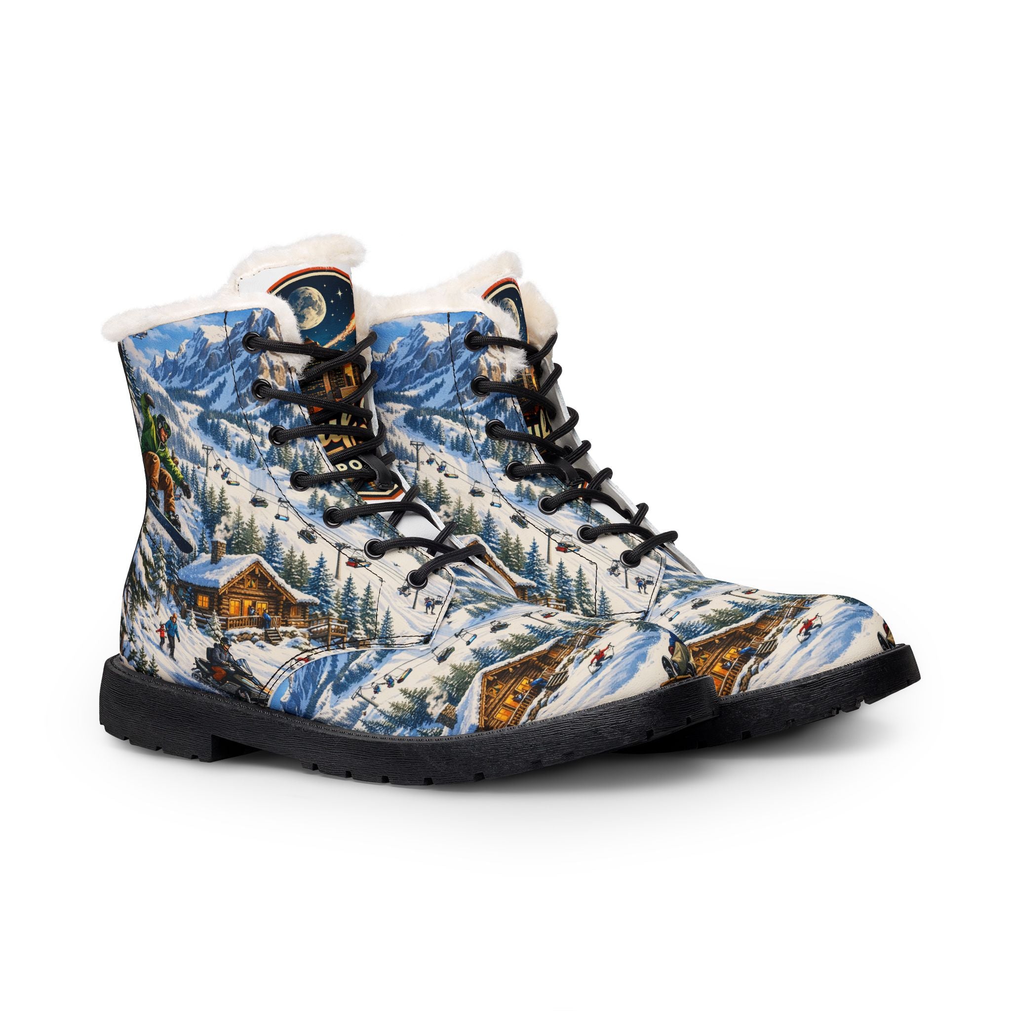 Winter Cabin Snow Boots — Men's Fur-Lined Leather Hiking Boots