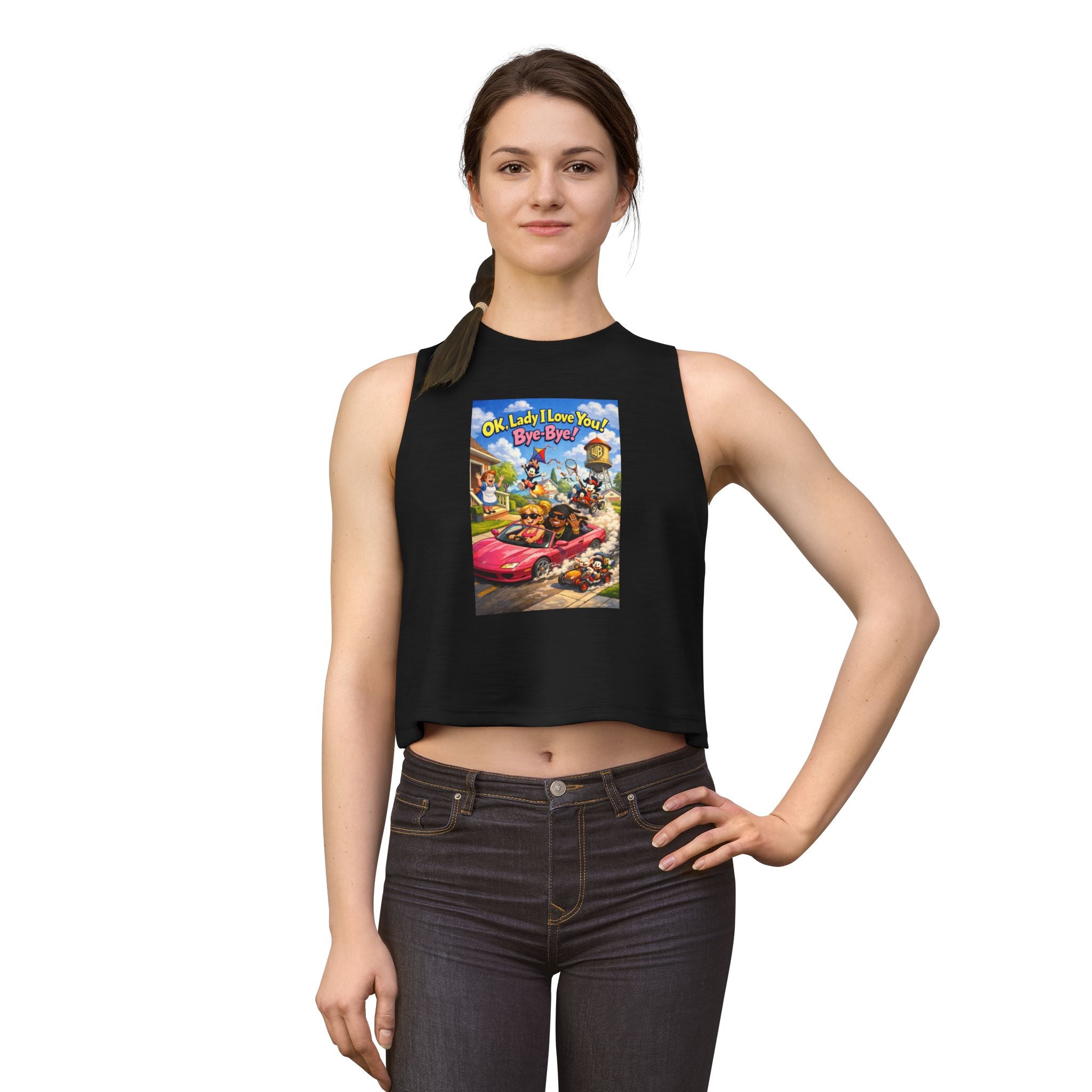 Animaniacs Crop Top — "Ok, Lady I Love You! Bye-Bye!" Graphic