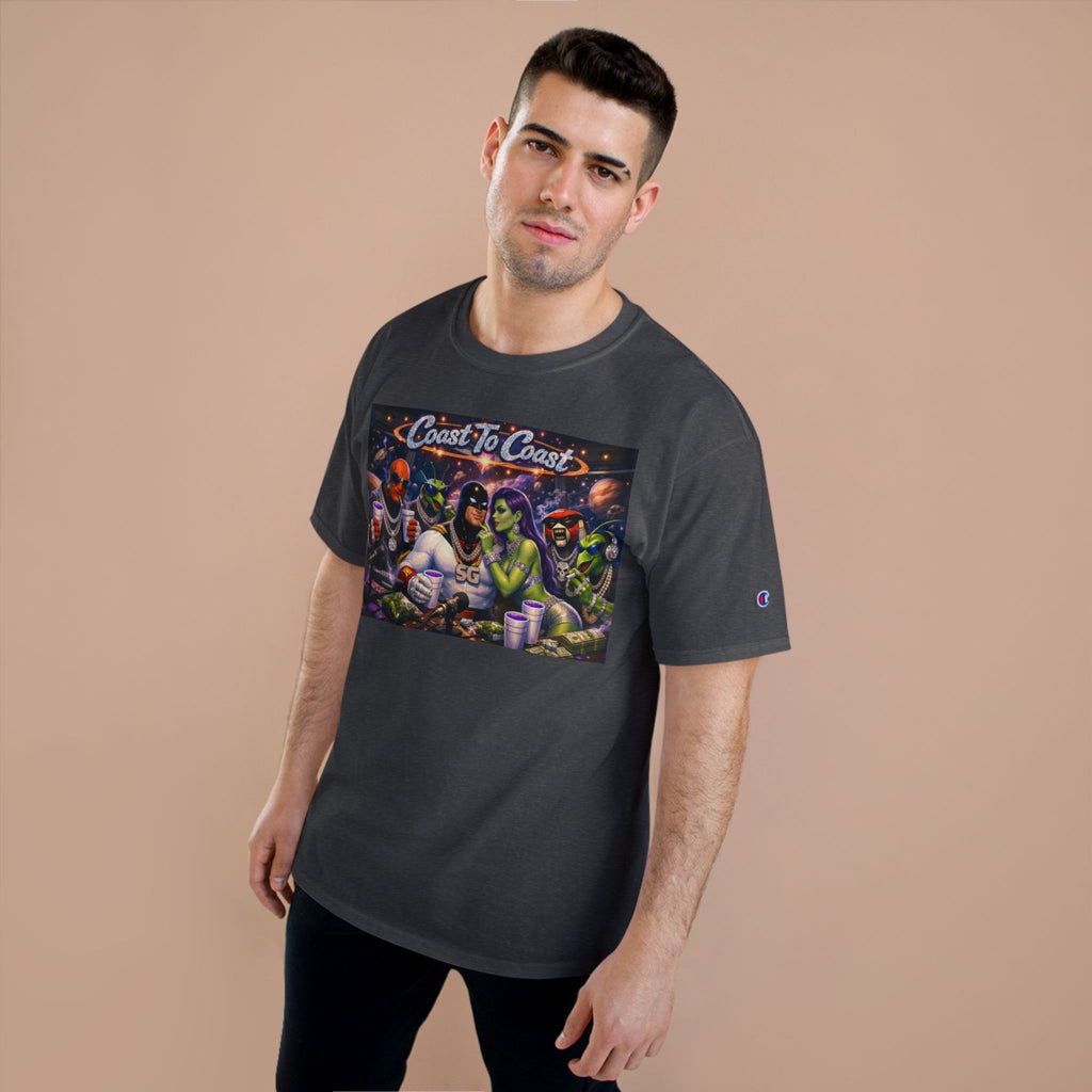 Champion T-Shirt — Retro Sci‑Fi 'Coast to Coast' & SoulSil Emporium Graphic Tee